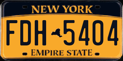 NY license plate FDH5404