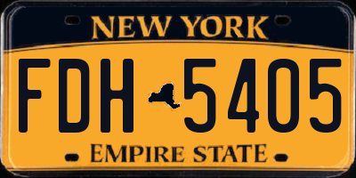 NY license plate FDH5405