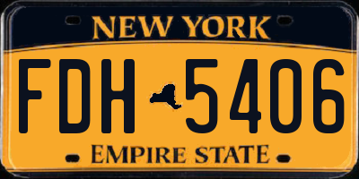 NY license plate FDH5406