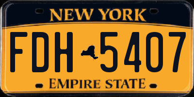 NY license plate FDH5407