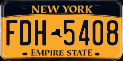 NY license plate FDH5408