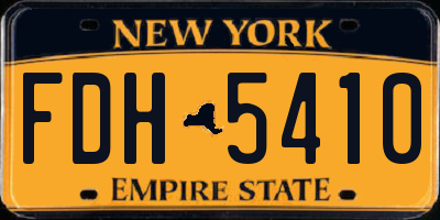 NY license plate FDH5410