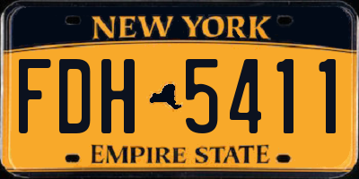 NY license plate FDH5411