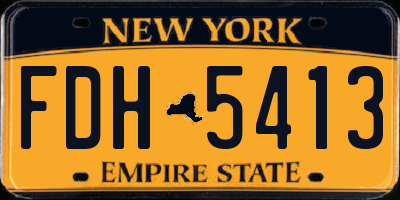 NY license plate FDH5413