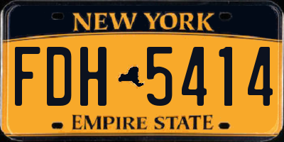 NY license plate FDH5414