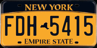 NY license plate FDH5415