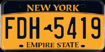 NY license plate FDH5419