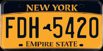 NY license plate FDH5420