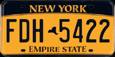 NY license plate FDH5422