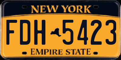 NY license plate FDH5423