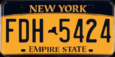 NY license plate FDH5424