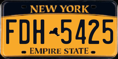 NY license plate FDH5425