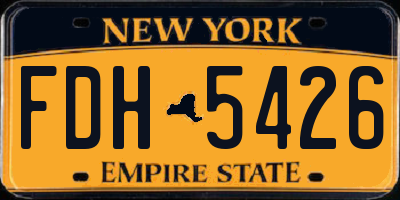 NY license plate FDH5426