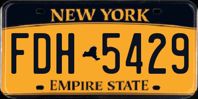 NY license plate FDH5429