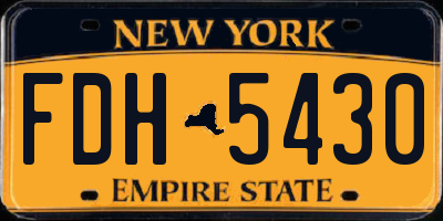 NY license plate FDH5430
