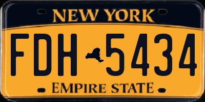NY license plate FDH5434