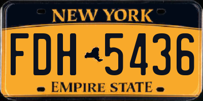 NY license plate FDH5436