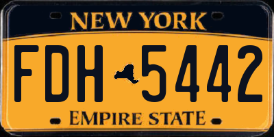 NY license plate FDH5442
