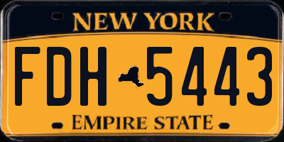 NY license plate FDH5443