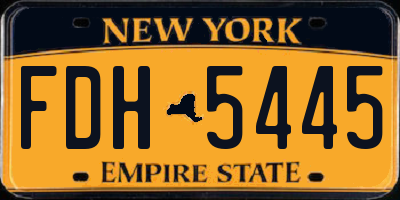 NY license plate FDH5445