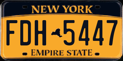NY license plate FDH5447