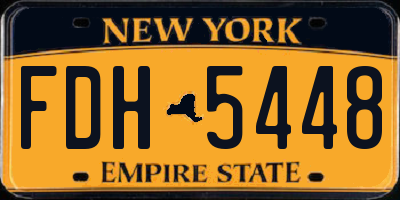 NY license plate FDH5448