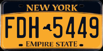 NY license plate FDH5449