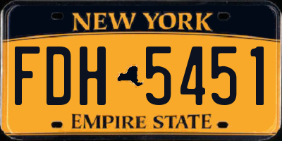 NY license plate FDH5451