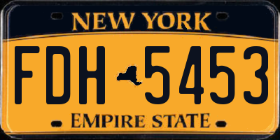 NY license plate FDH5453