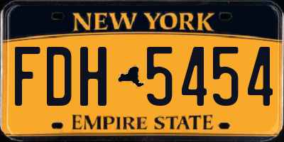 NY license plate FDH5454