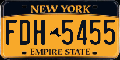 NY license plate FDH5455