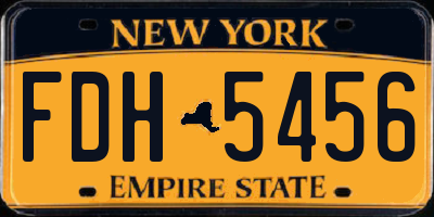 NY license plate FDH5456
