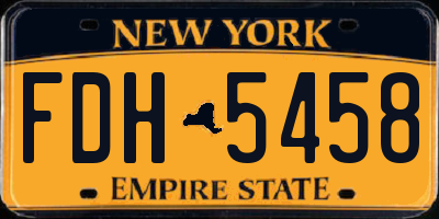 NY license plate FDH5458