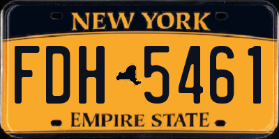 NY license plate FDH5461