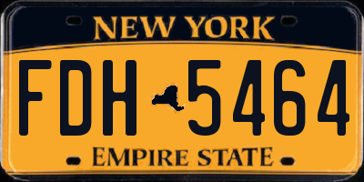 NY license plate FDH5464