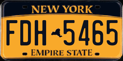 NY license plate FDH5465