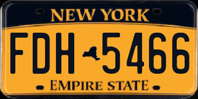 NY license plate FDH5466