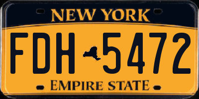 NY license plate FDH5472