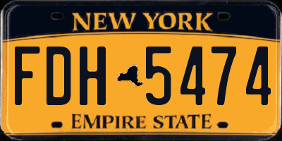 NY license plate FDH5474