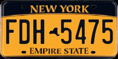 NY license plate FDH5475