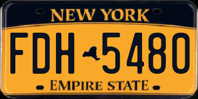 NY license plate FDH5480