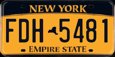 NY license plate FDH5481