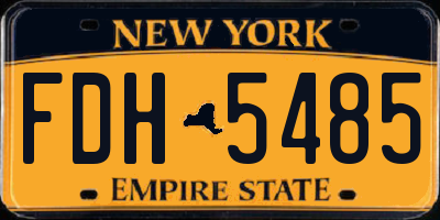 NY license plate FDH5485
