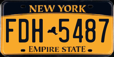 NY license plate FDH5487