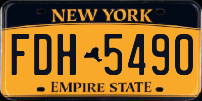 NY license plate FDH5490