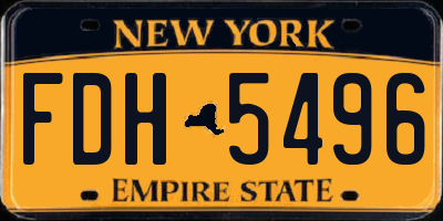 NY license plate FDH5496