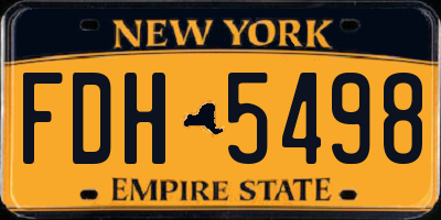 NY license plate FDH5498