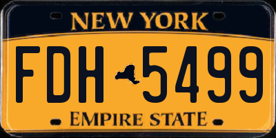 NY license plate FDH5499