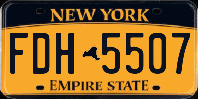 NY license plate FDH5507
