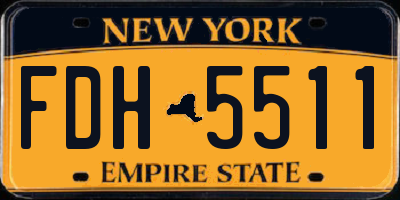 NY license plate FDH5511